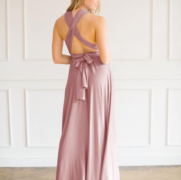 Convertible Infinity Dress & Bandeau Long Maxi Bridesmaid/Prom Dresses Rosewood - Picture 4 of 5